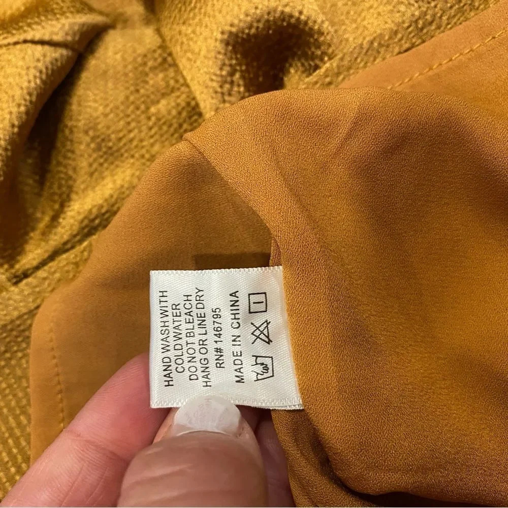 Lulu’s 4SI3NNA Brielle Bronze Satin Long Sleeve Midi Dress in Bronze Copper - Picture 14 of 14